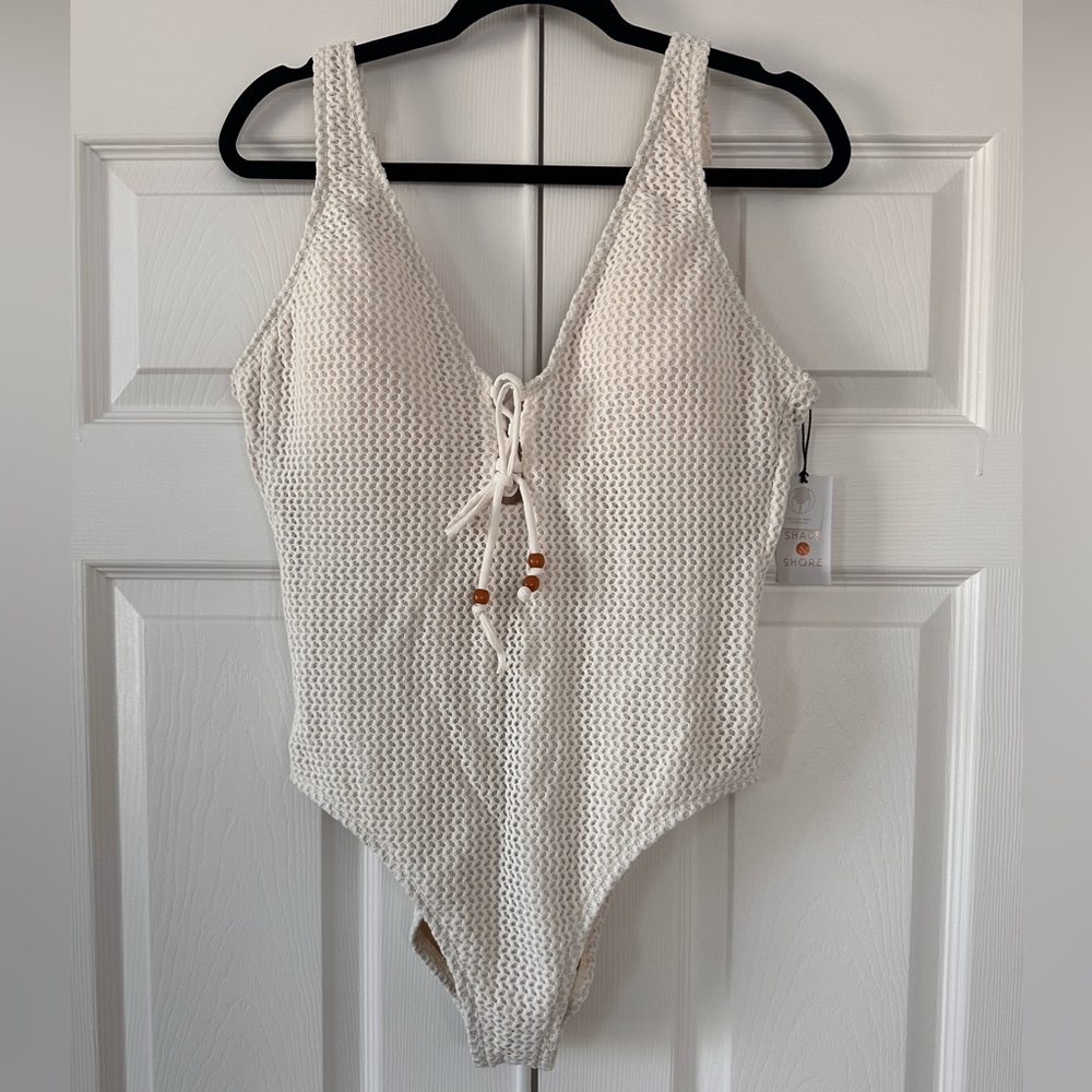 Shade & Shore Cream Swimsuit Size Large NWT - Picture 4 of 9